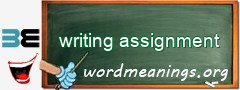 WordMeaning blackboard for writing assignment